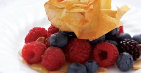recipe image Honey Almond Filo with Berries